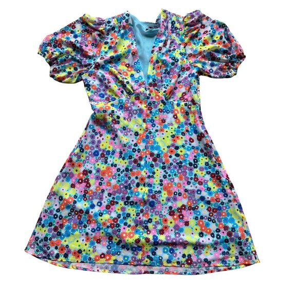 Staud Rainbow Floral Milla Mini Dress - Picture 2 of 16